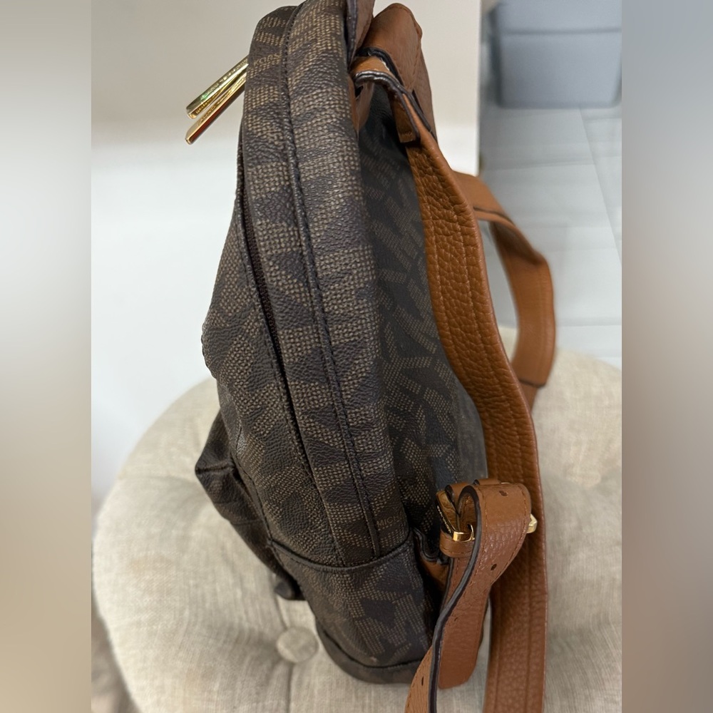 Michael Kors Brown Monogram Backpack with Gold Hardware - Picture 5 of 10
